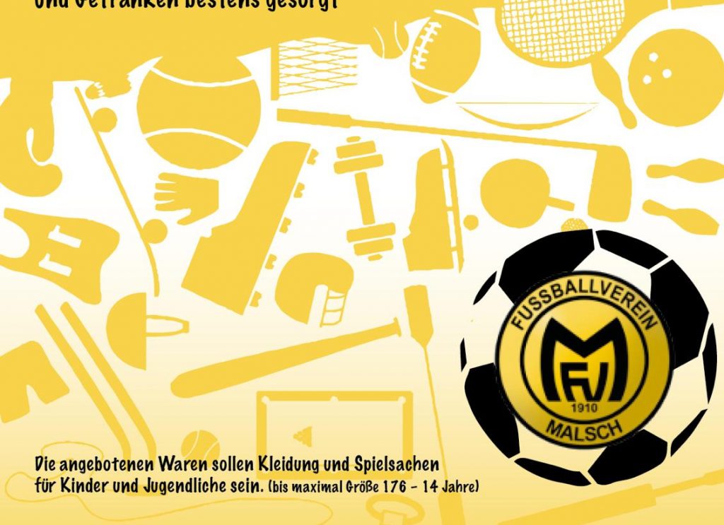 Flohmarkt Kinder und Jugendfußball Plakat